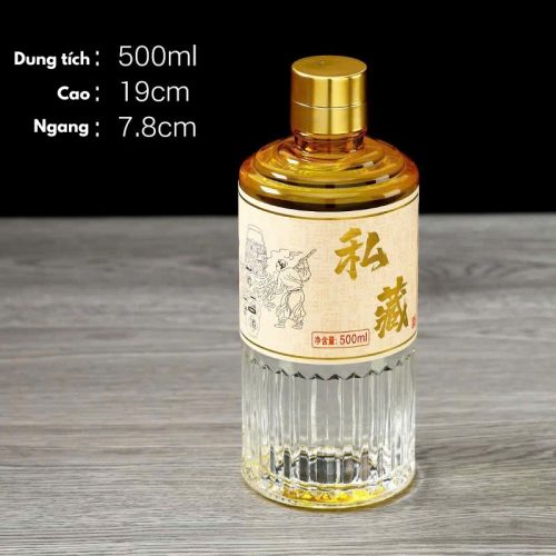 Chai sọc tròn lùn vàng, trong suốt nắp bi