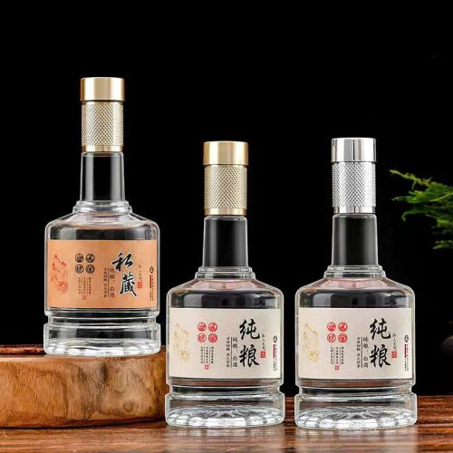 Chai thuỷ tinh tròn thấp cổ cao 500ml