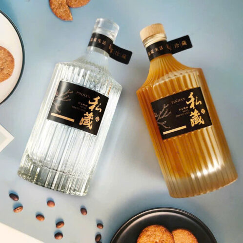 Chai thủy tinh tròn sọc vai xuôi